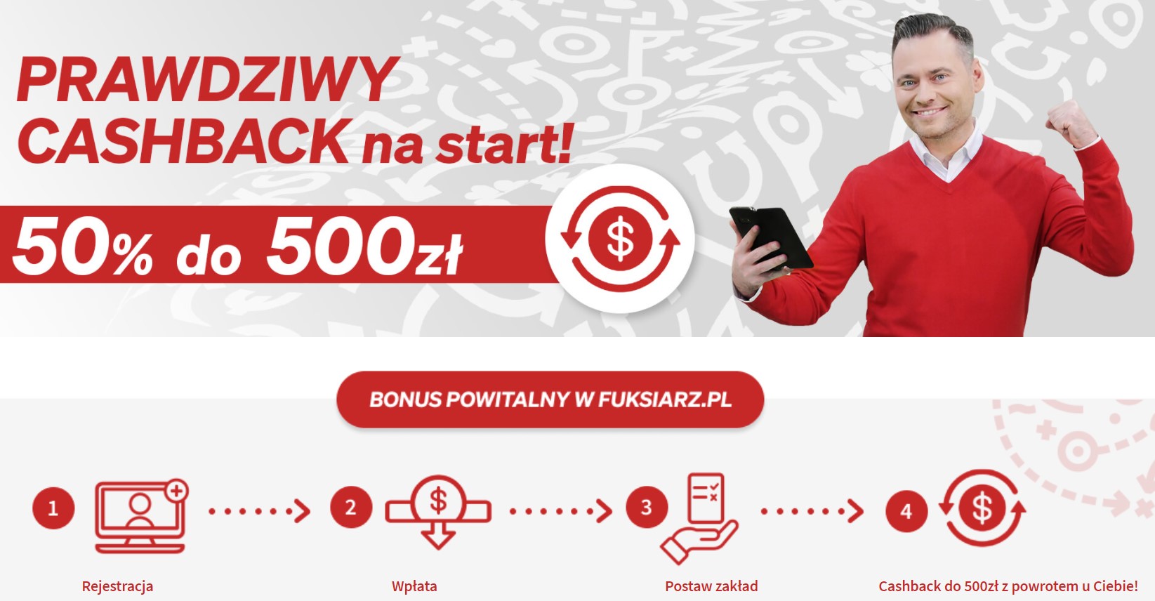 Fuksiarz bonus powitalny - cashback do 500 PLN!